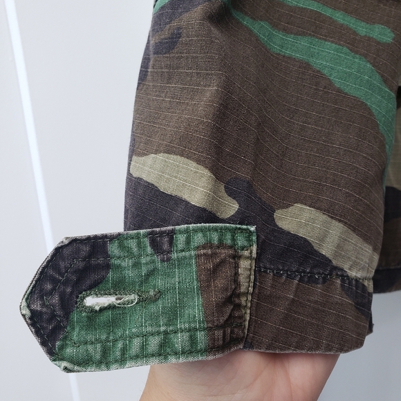 American Apparel men's medium woodland camouflage combat coat jacket - Picture 7 of 10